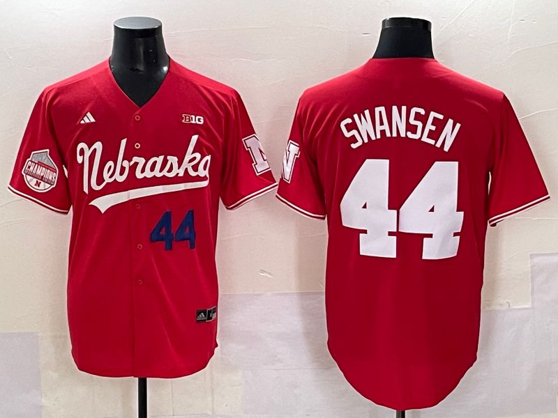 Men Nebraska Cornhuskers #44 Swansen Red 2025 Joint Name NCAA Jersey style 4->ncaa teams->NCAA Jersey